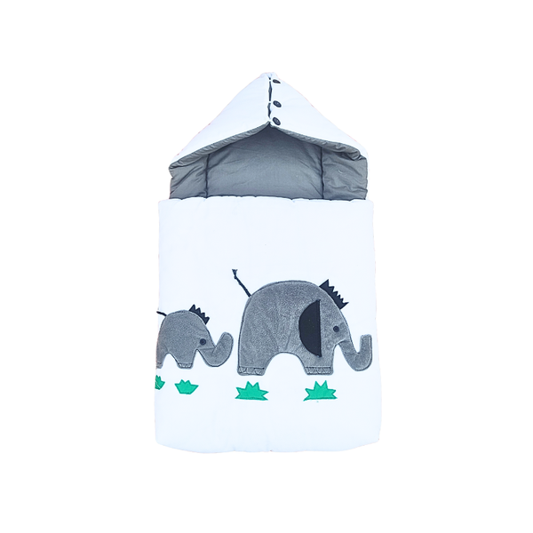 Cute Elephant themed Baby Carrynest with Cozy Hood