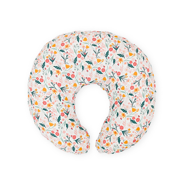 Nursing & Feeding Pillow – Peach Floral Print Comfortable Support Cushion for Moms & Babies