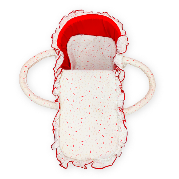 Baby Moses Basket - Red Shape Print