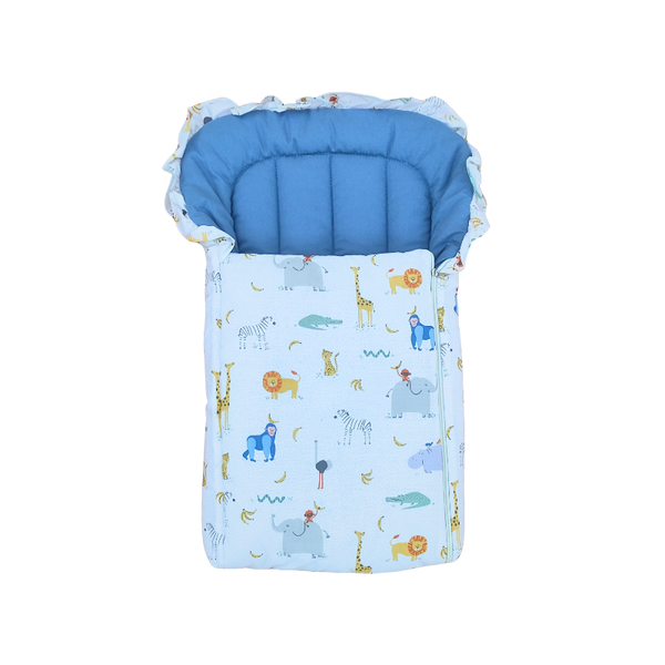 Safari Animals Hooded Carry Nest with Head-Shaping Pillow